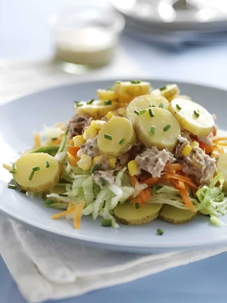 Recipe - Potato, tuna and sweet corn salad
