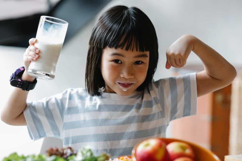 Kids like drinking milk