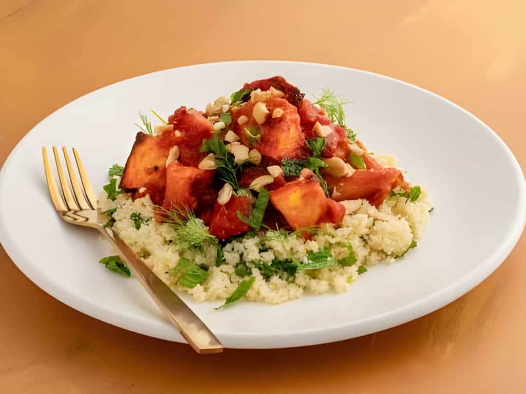 Smoked pumpkin with minted Couscous