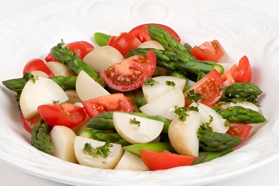Tomato Potato and Asparagus Salad