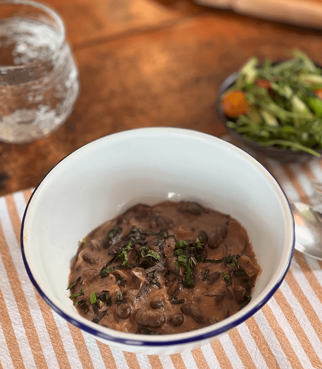Red kidney beans and coconut cream