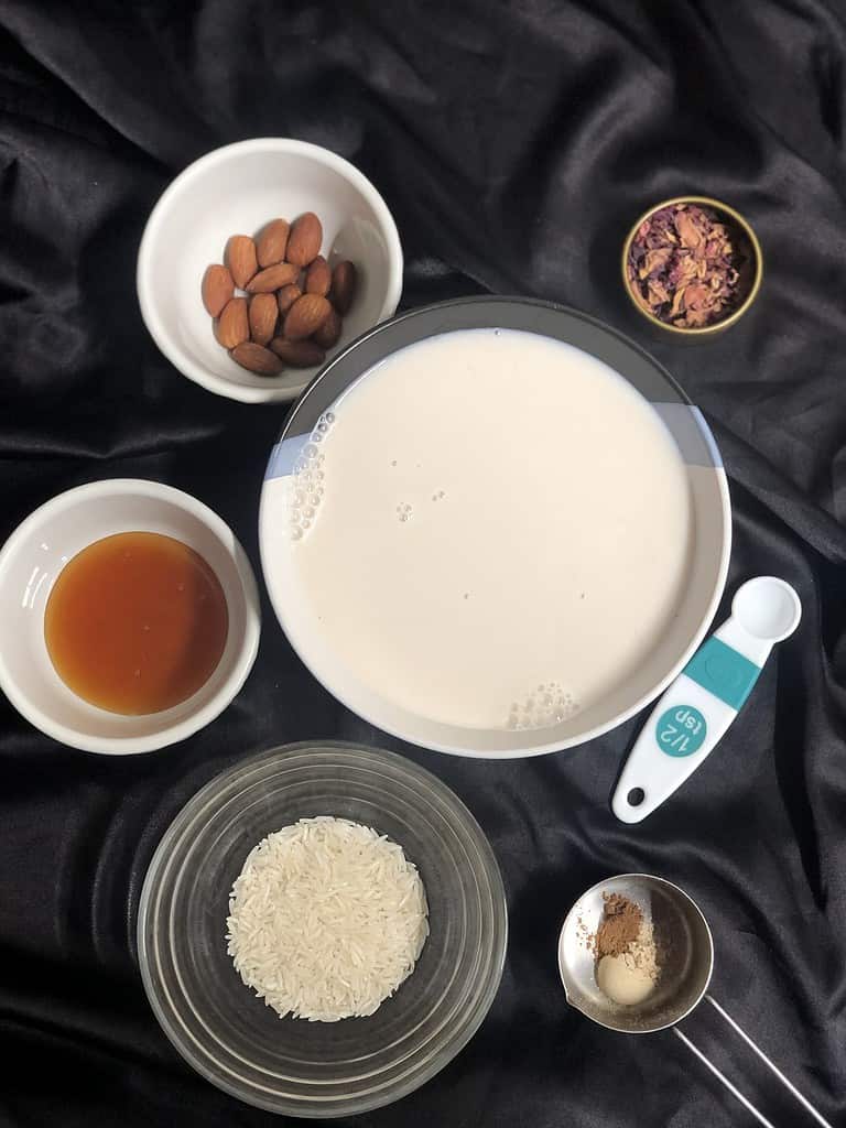 Ingredients for Vegan Rice Pudding