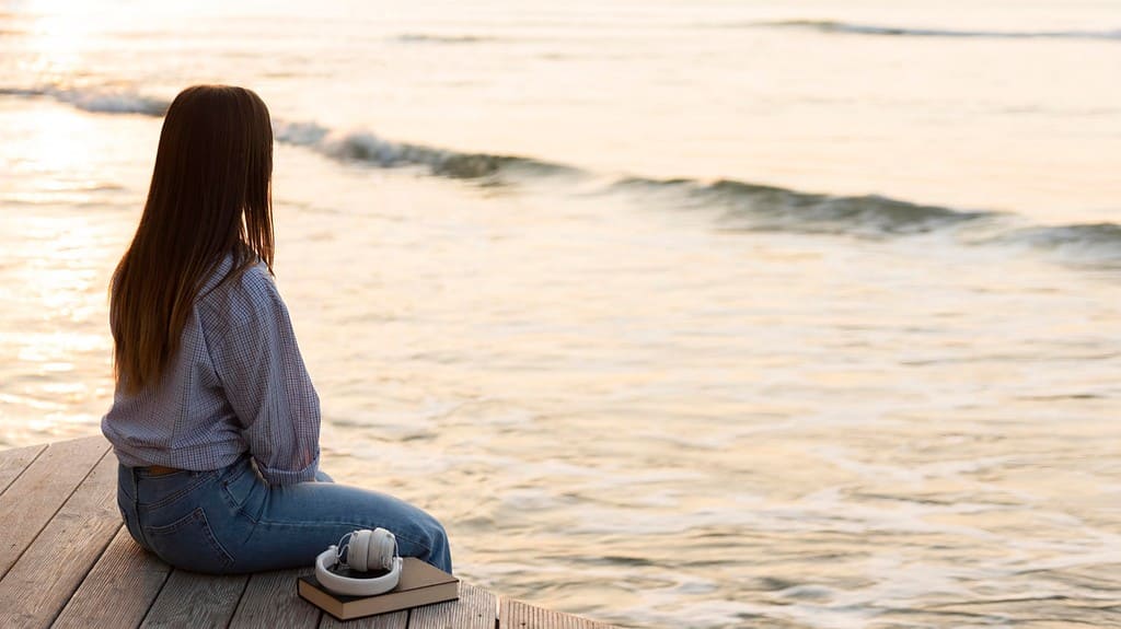 Woman begin mindful in the moment