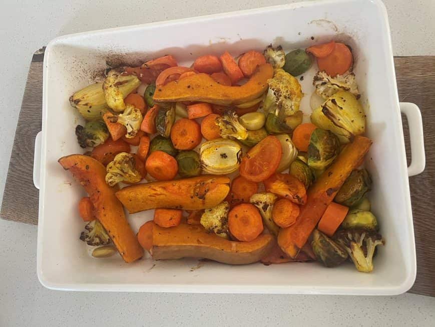 Roasted vegetables and Veggie Stock base main