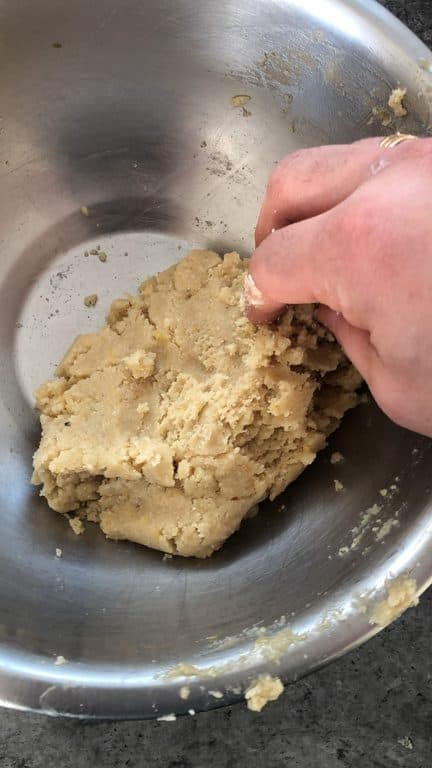 Use your hand to create the dough