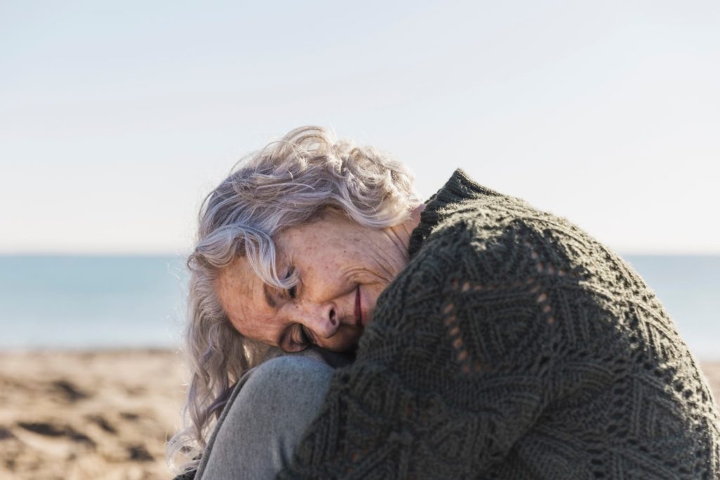 Senior woman on a beach
