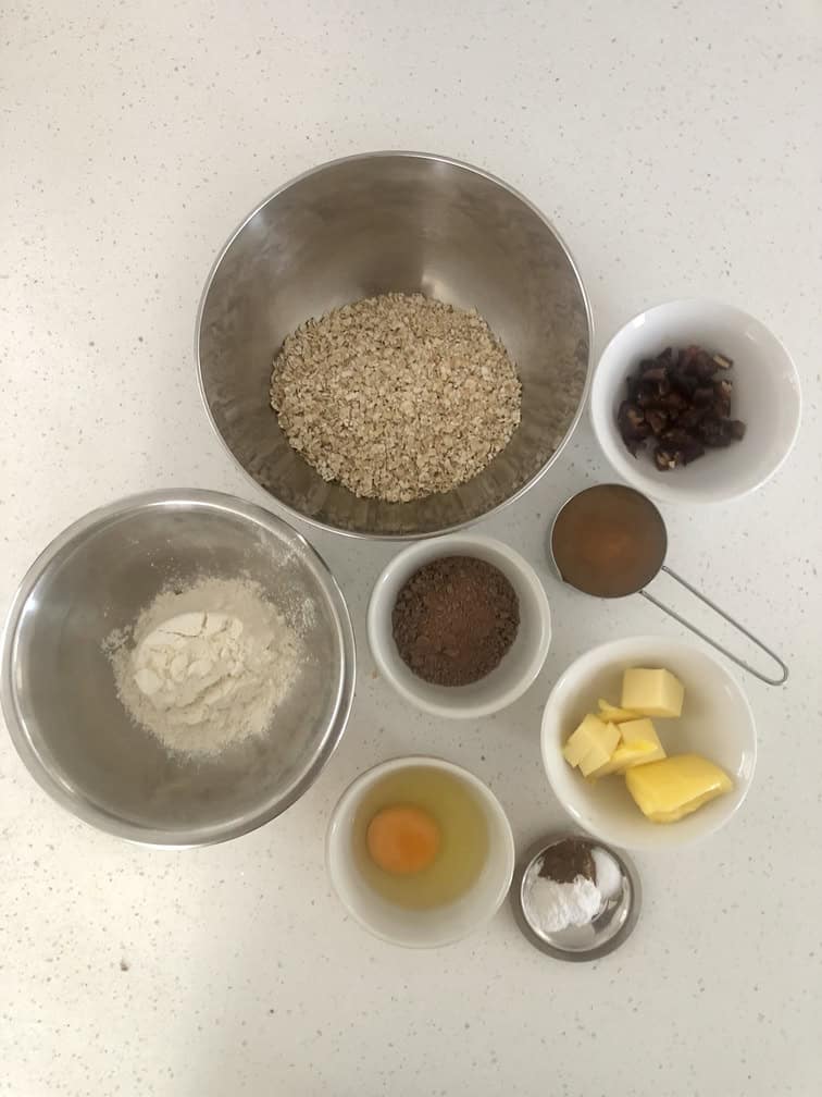 Honey and Oat Cookies - Ingredients