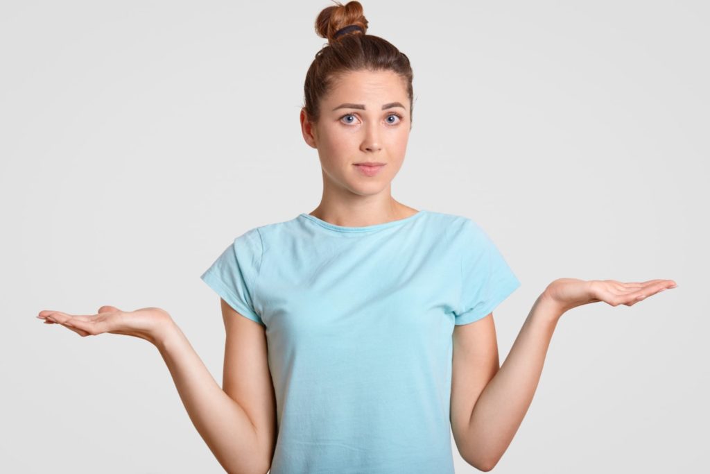 Woman in a blue shirt