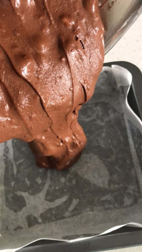 Pour the mixture into a baking pan