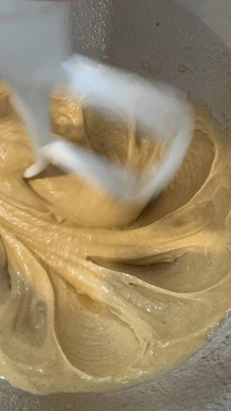 mixture has lightened in color and thickened