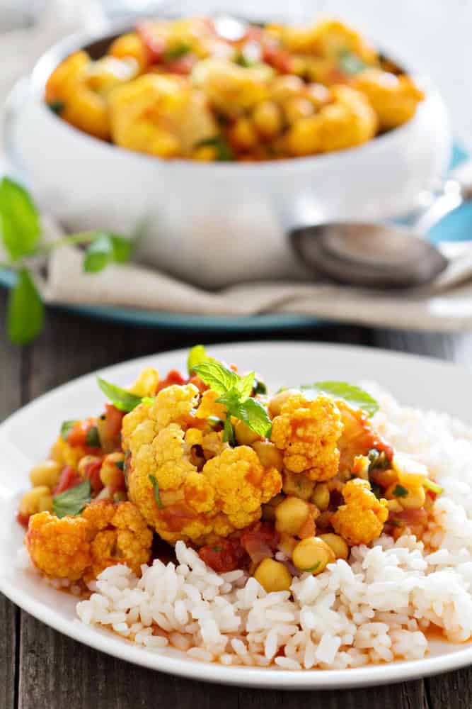 Roasted cauliflower with apricots and chilli