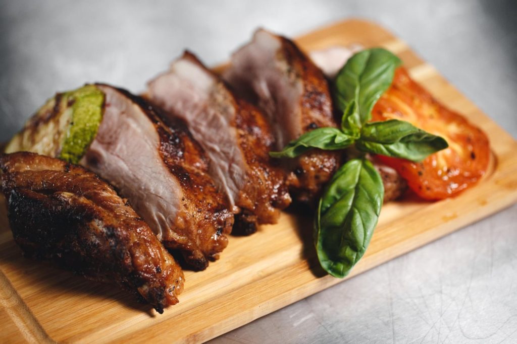 Grilled Pork with Apple & Sage with Potato Wedges