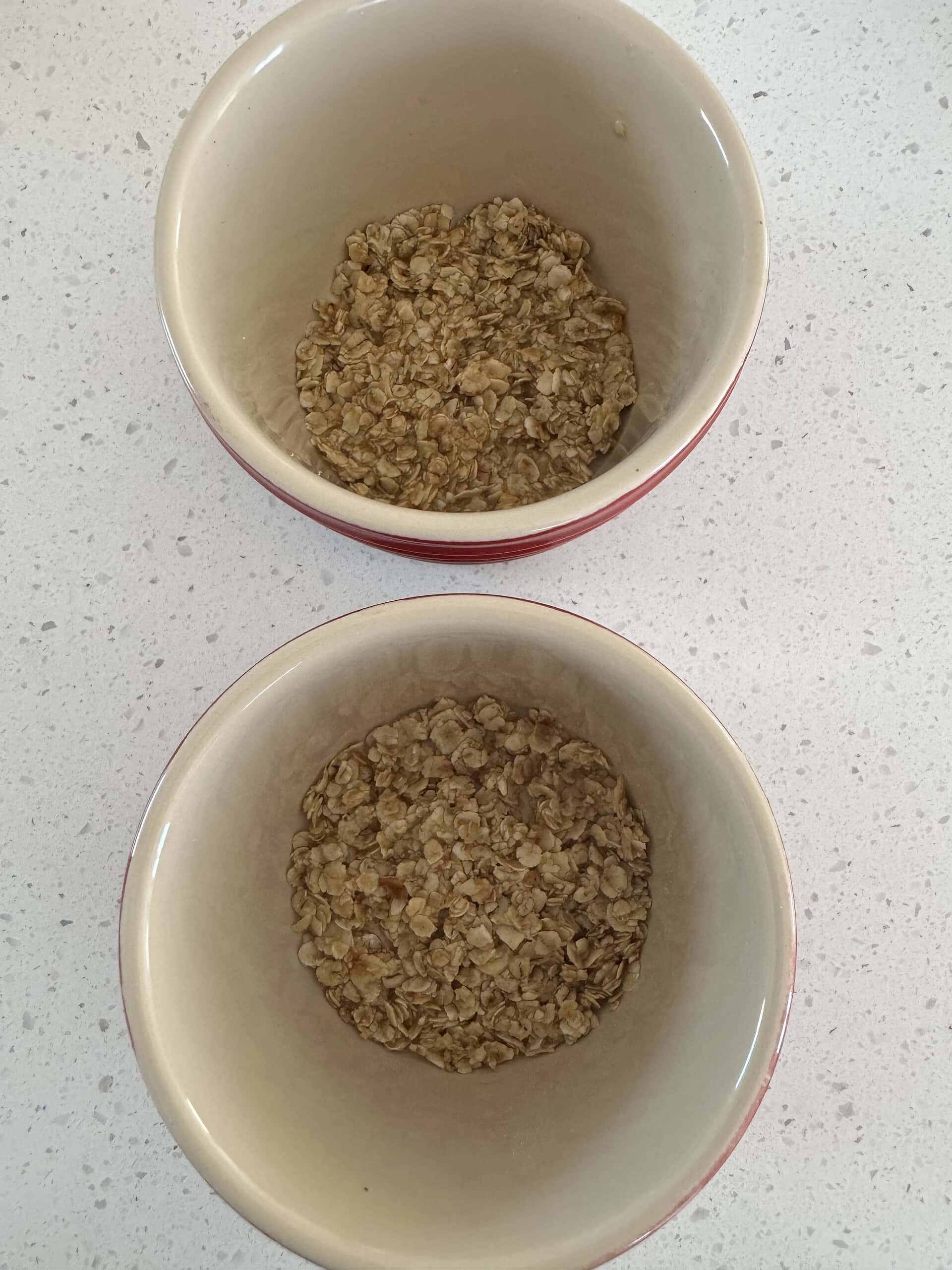 Two ramekins to make a flat base