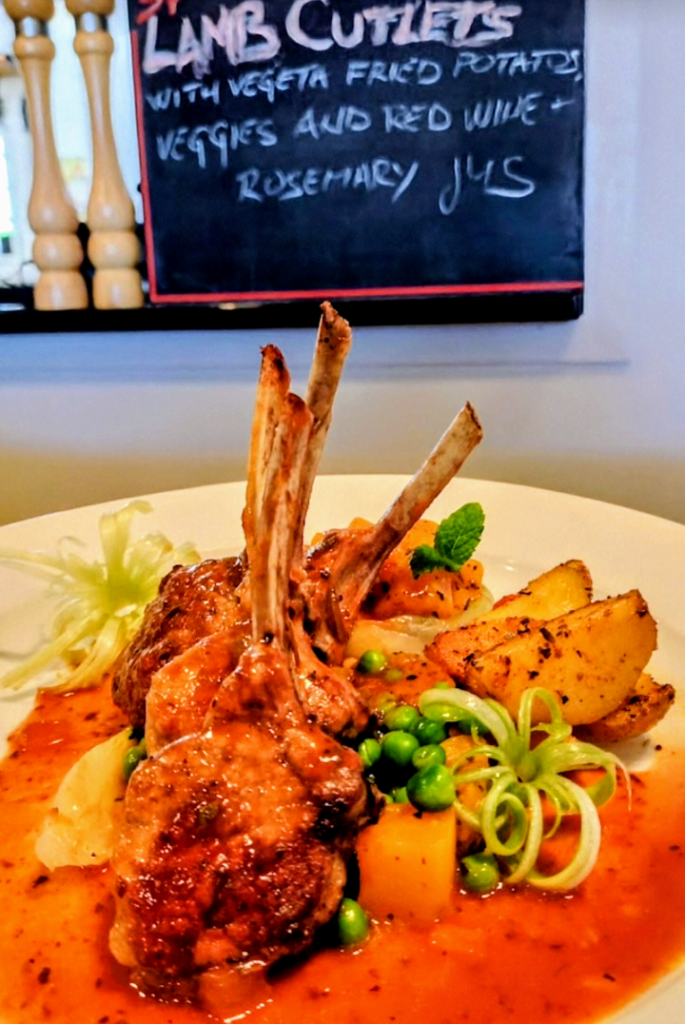 A plate of lamb cutlets