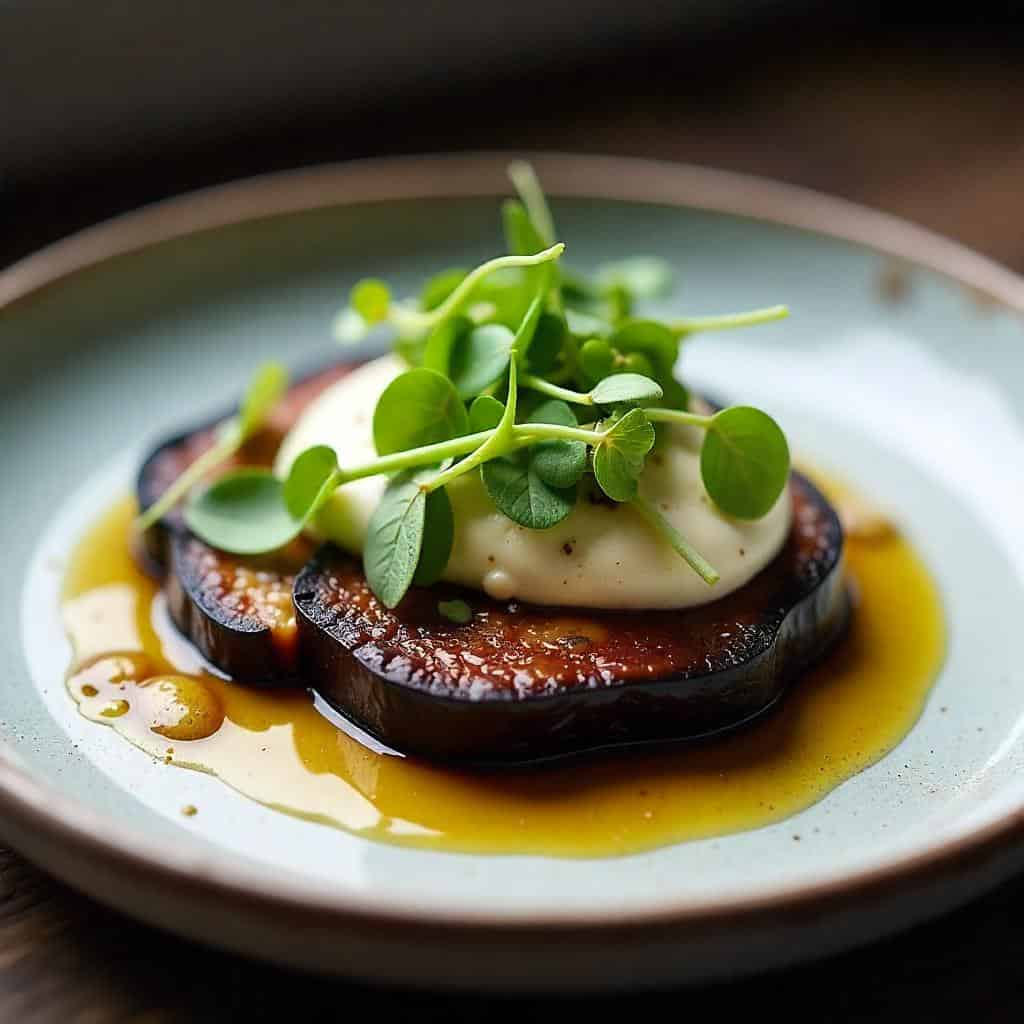 Burnt Eggplant and Macadamia